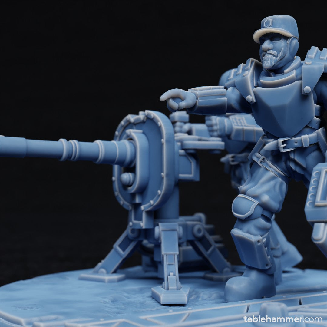Factory Guard Heavy Cannon - human heavy weapon team (Accell Union)