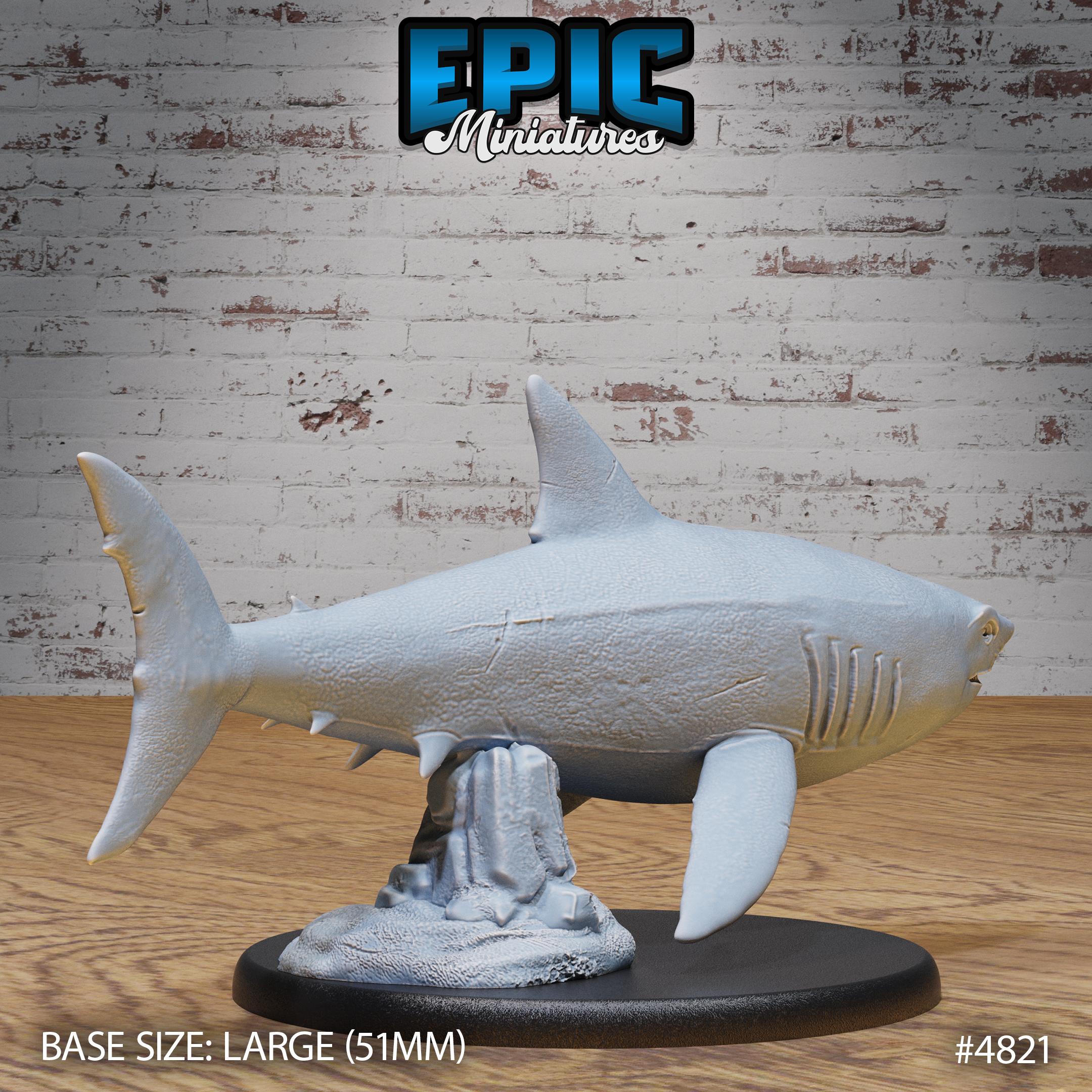 Great White Shark by Epic Miniatures - Mysterious Ocean - DnD Tabletop Miniatures (28mm Scale)