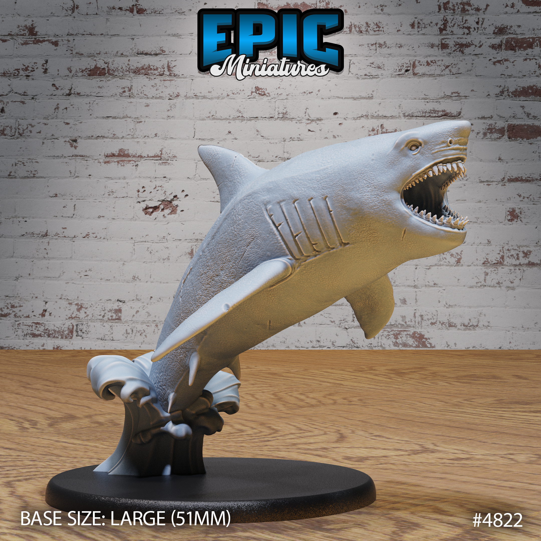 Great White Shark by Epic Miniatures - Mysterious Ocean - DnD Tabletop Miniatures (28mm Scale)