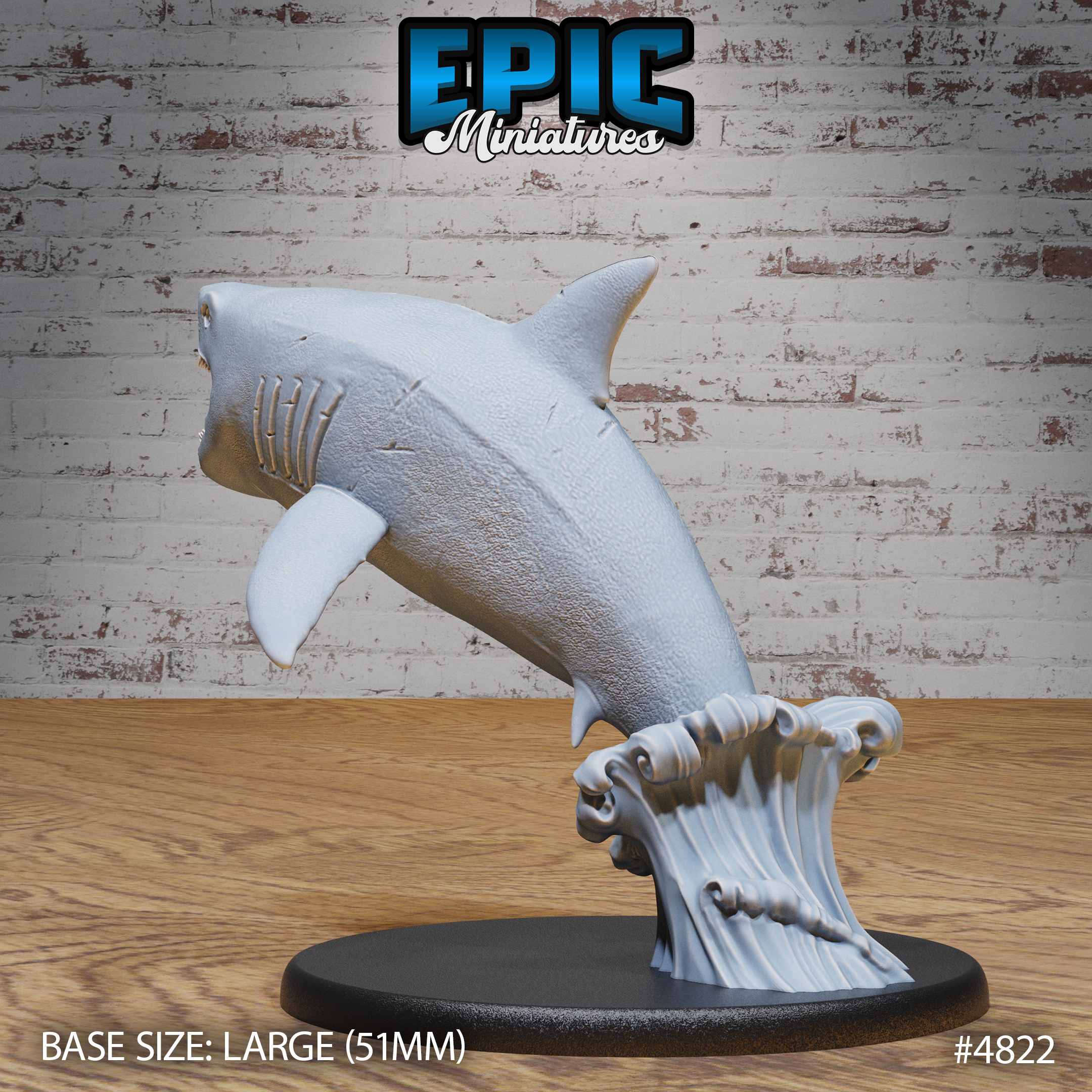 Great White Shark by Epic Miniatures - Mysterious Ocean - DnD Tabletop Miniatures (28mm Scale)