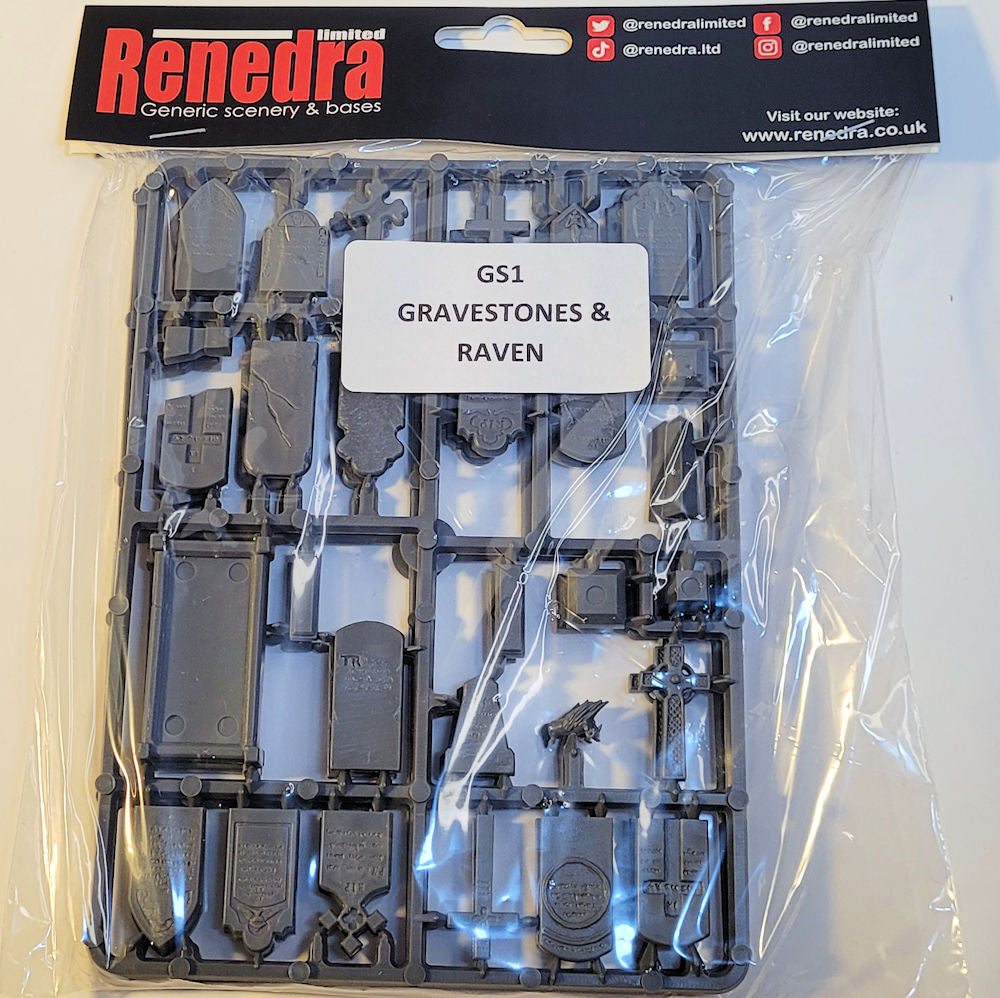 Renedra 1:56 (28mm) Gravestones & Raven