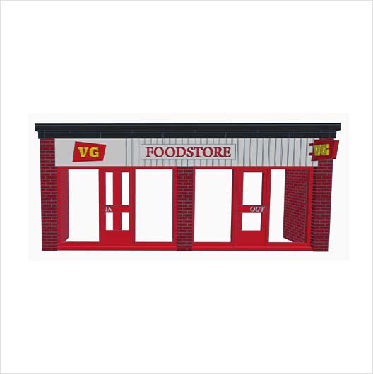 OO Scale Low-Relief Shop - VG Foodstore