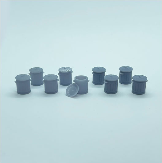 OO Scale Galvanised Metal Bin - Mixed Pack