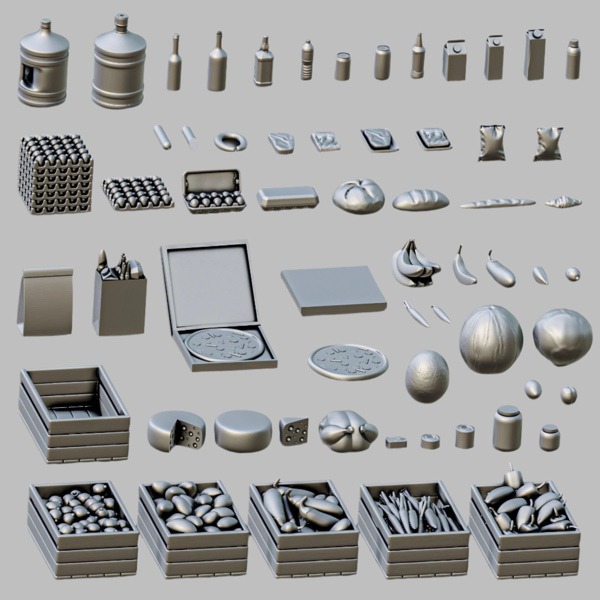 1:35/1:32 Scale Supermarket food for Dioramas