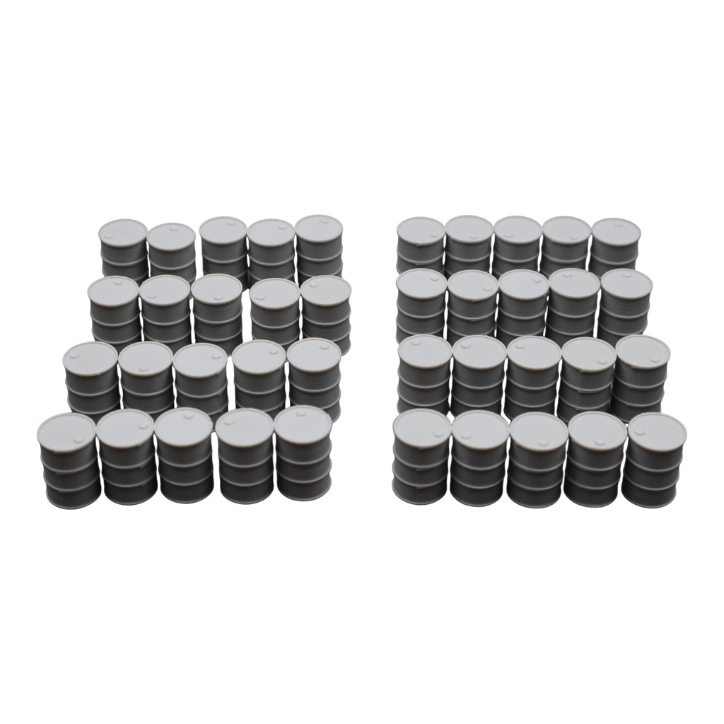 Oil Barrels x40 - 28mm Wargaming Scatter Terrain Scenery Tabletop Miniature