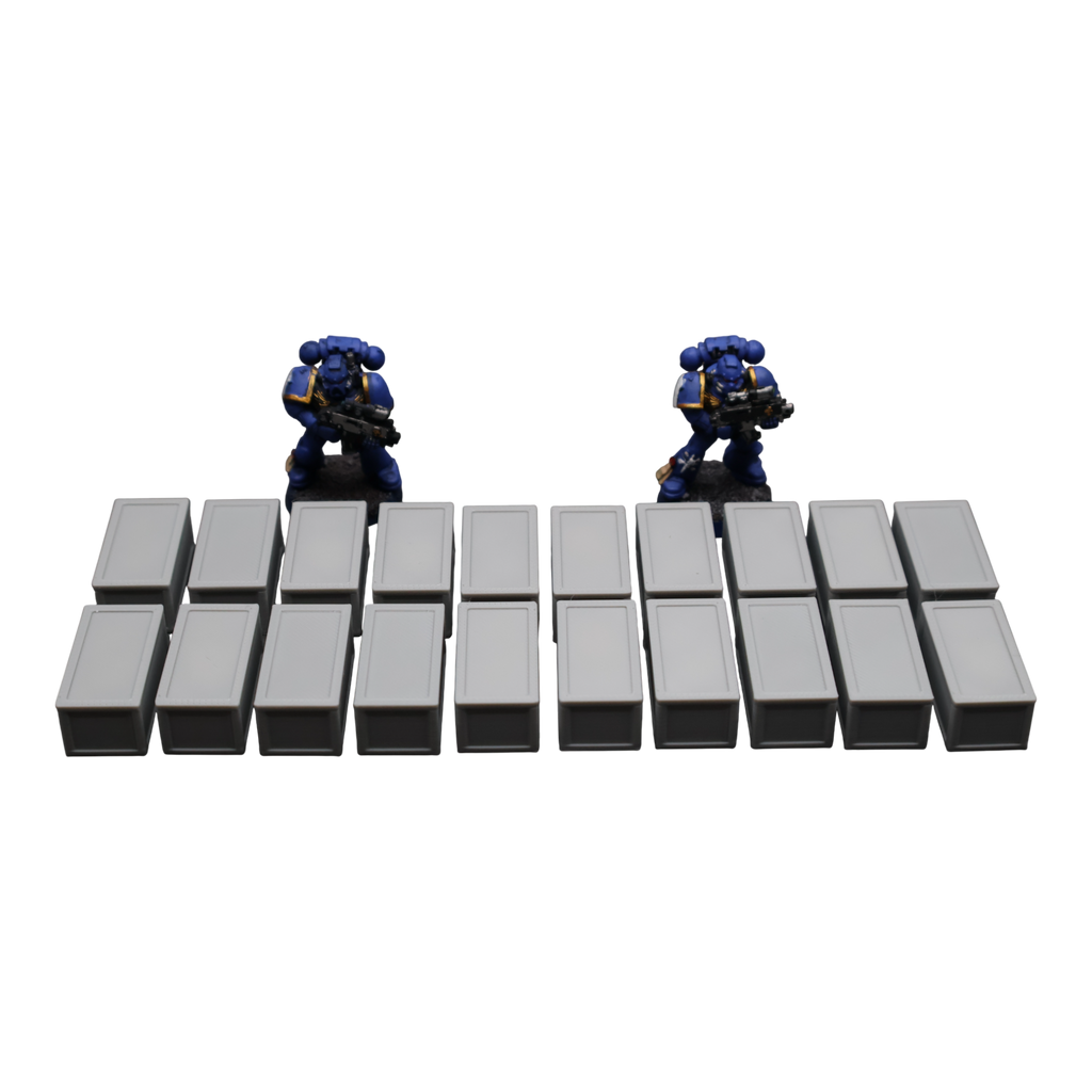 Crates x20 - 28mm Wargaming Scatter Terrain Scenery Tabletop Miniature