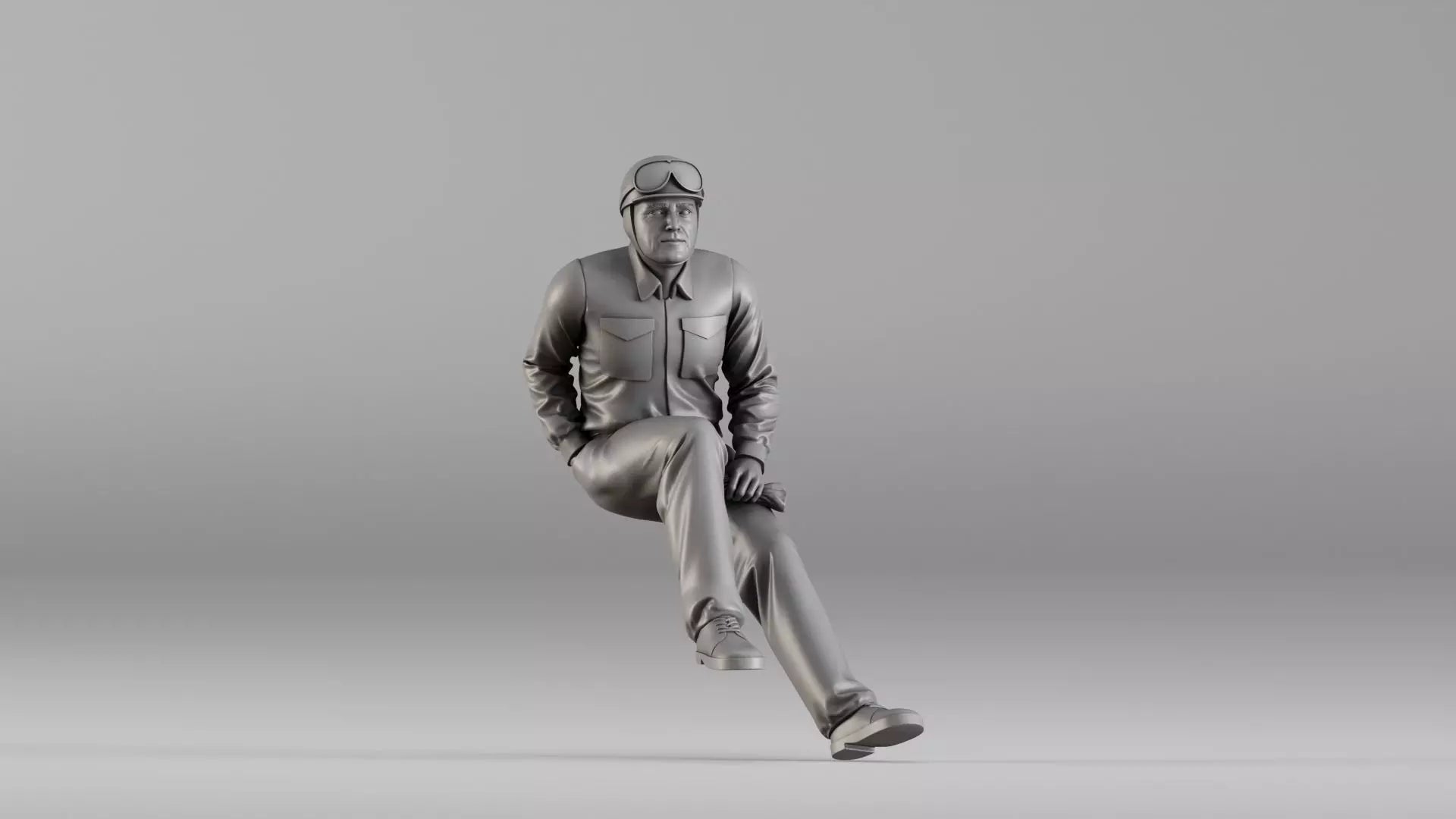 MM1351 Vintage Racing Driver Seated