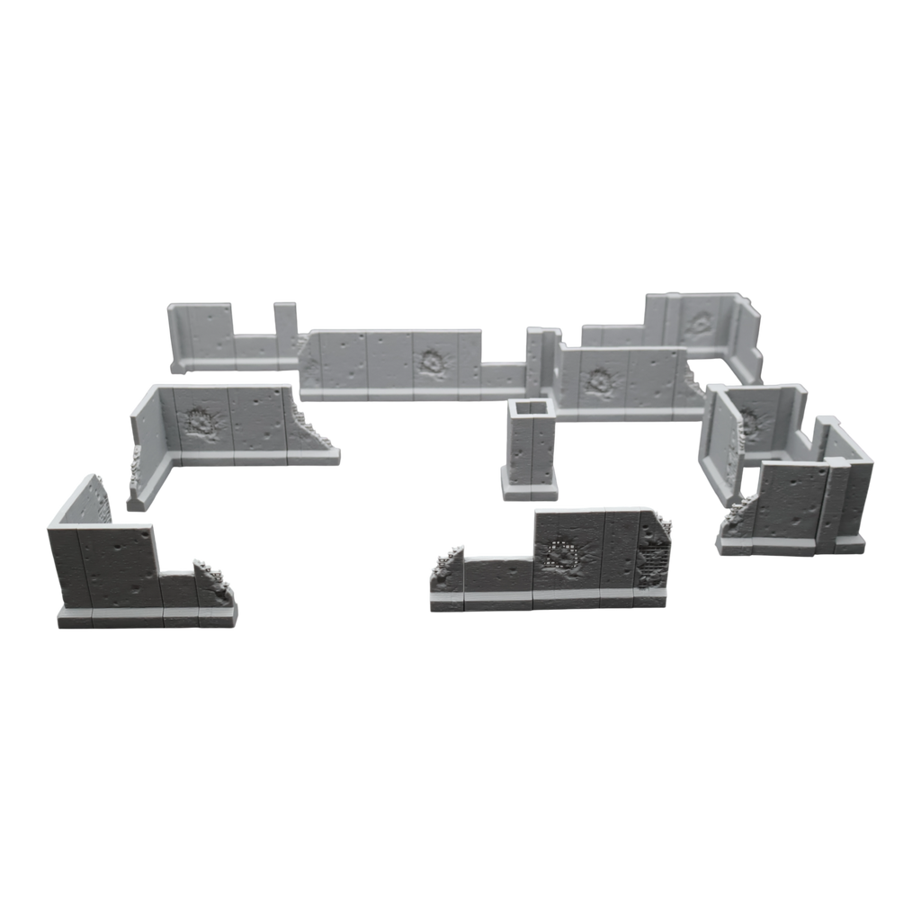 Blasted Walls Set - 28mm Wargaming Scatter Terrain Scenery Tabletop Miniature
