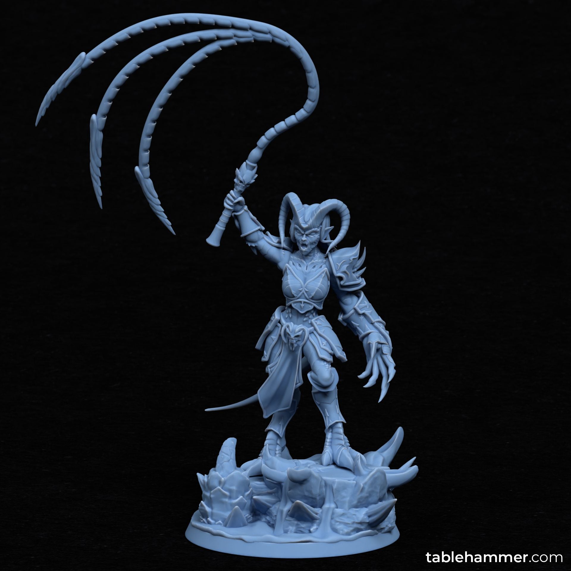 Nyssara the Cursed – Demon Queen of Shadows (60mm Base)