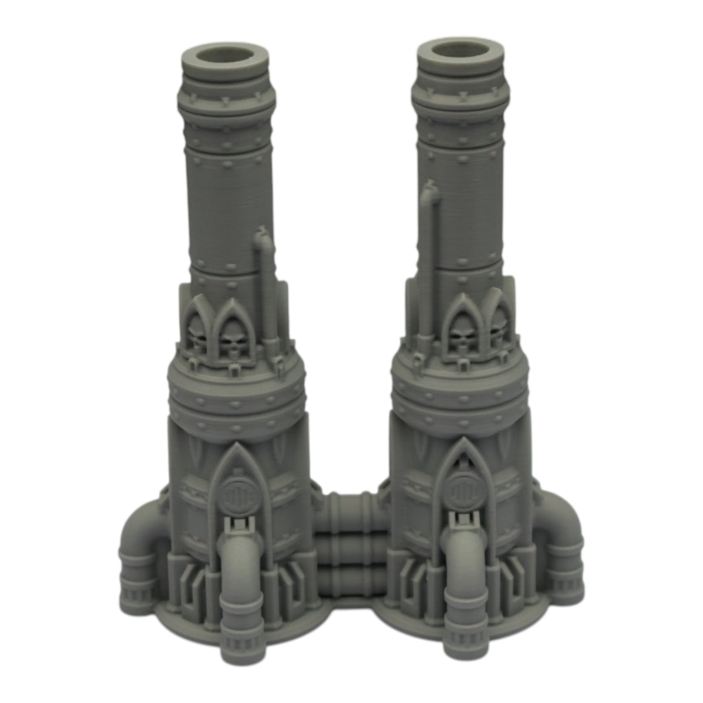 Dual Smokestack - 28mm Wargaming Scatter Terrain Scenery Tabletop Grimdark