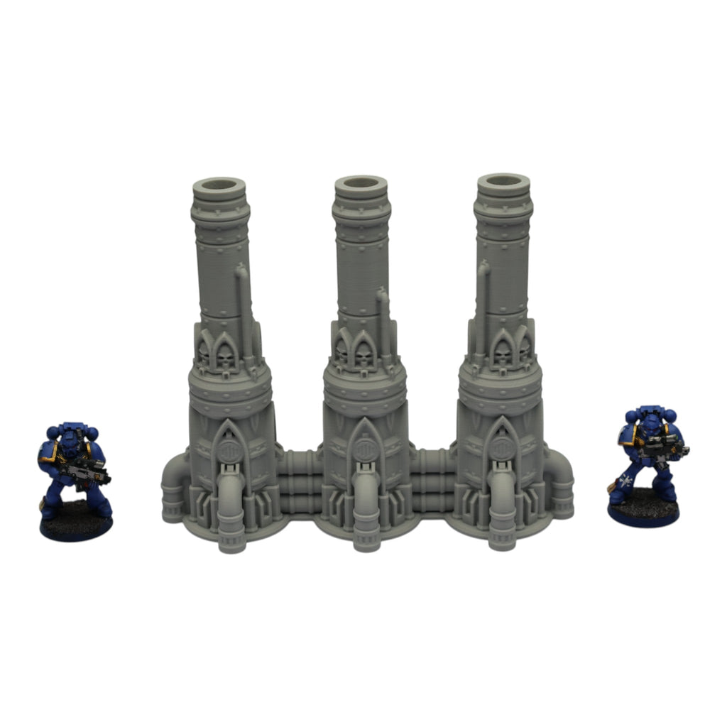 Triple Smokestack - 28mm Wargaming Scatter Terrain Scenery Tabletop Grimdark