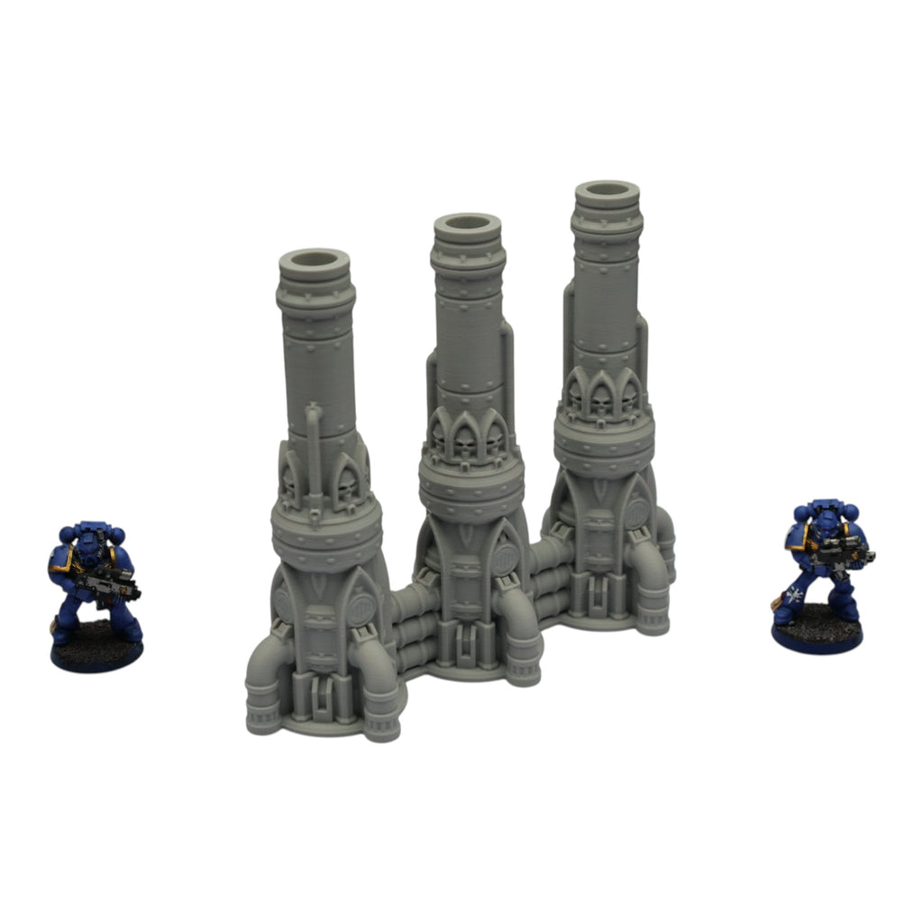 Triple Smokestack - 28mm Wargaming Scatter Terrain Scenery Tabletop Grimdark