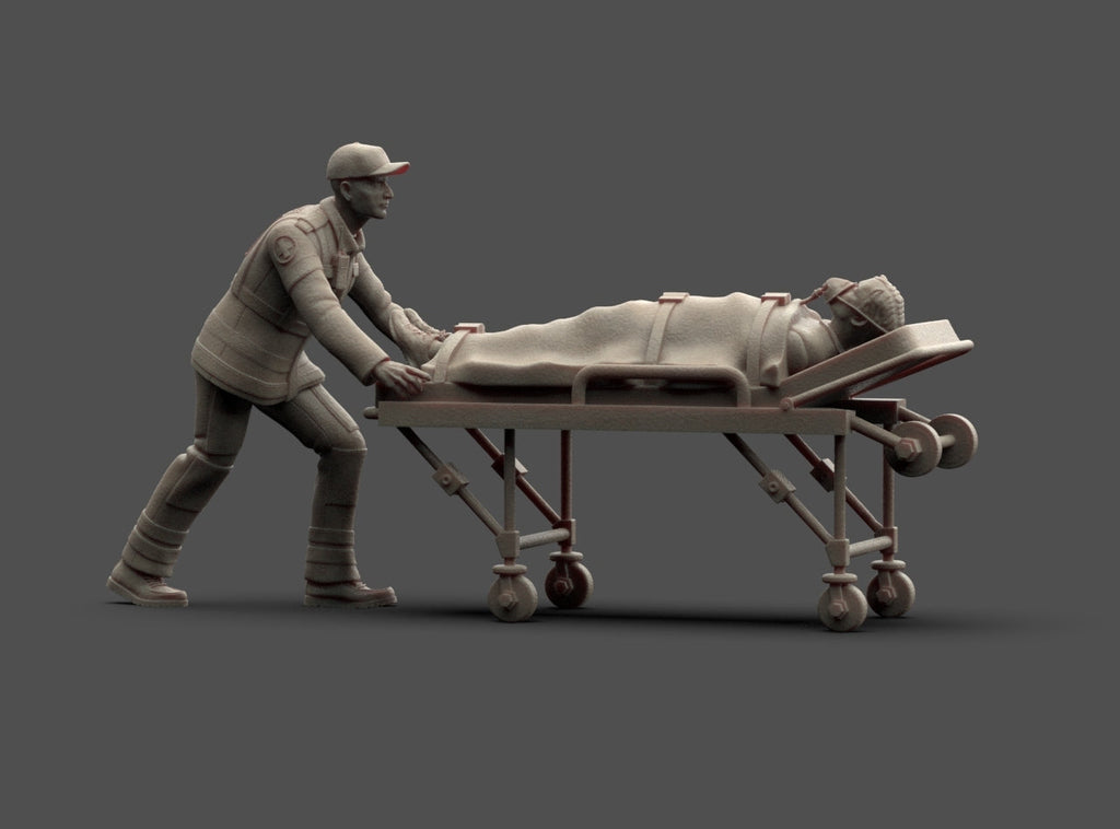 MM1227 Ambulance Crew and Patient on Trolley