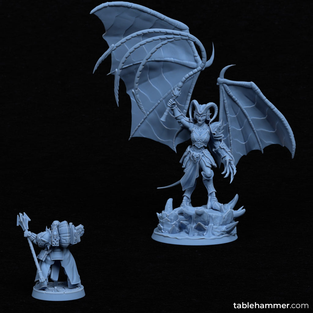 Nyssara the Cursed – Demon Queen of Shadows (60mm Base)