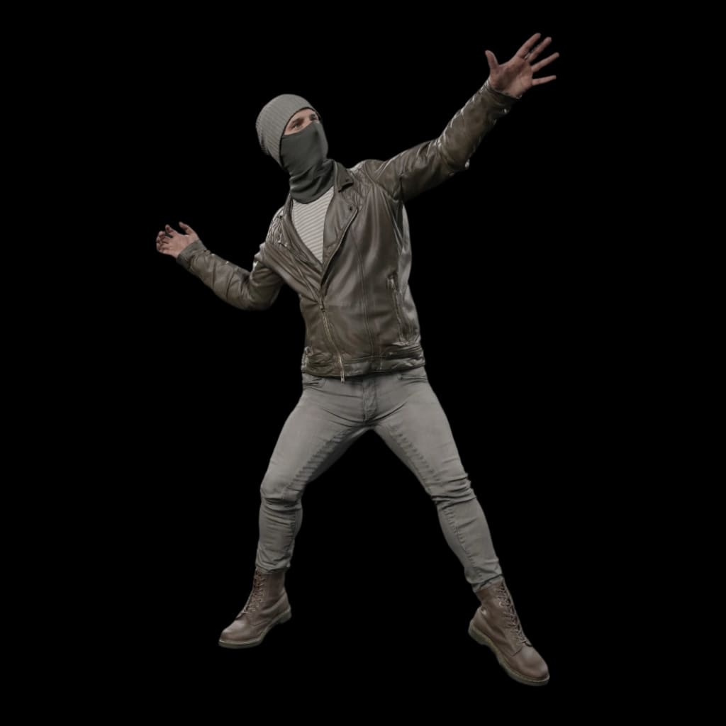 MM4129 Male Demonstrator throwing object