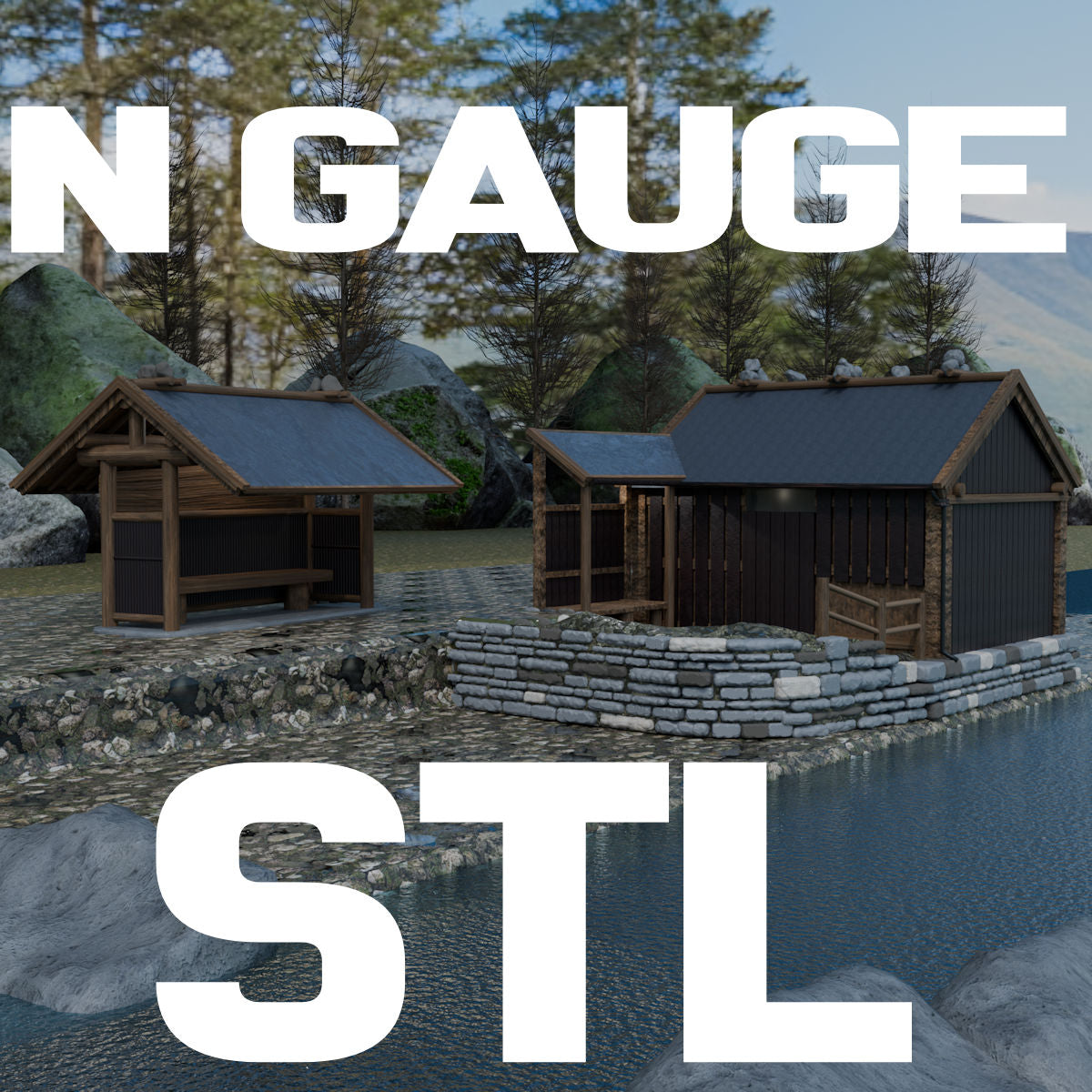 N Gauge (1:150) Historic Onsen STL
