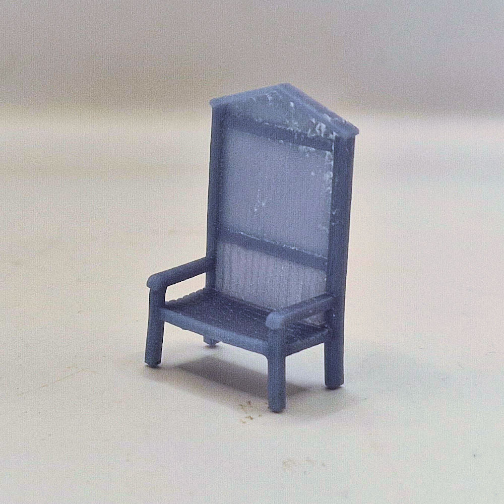 OO (1:76) Notice Board with Bench