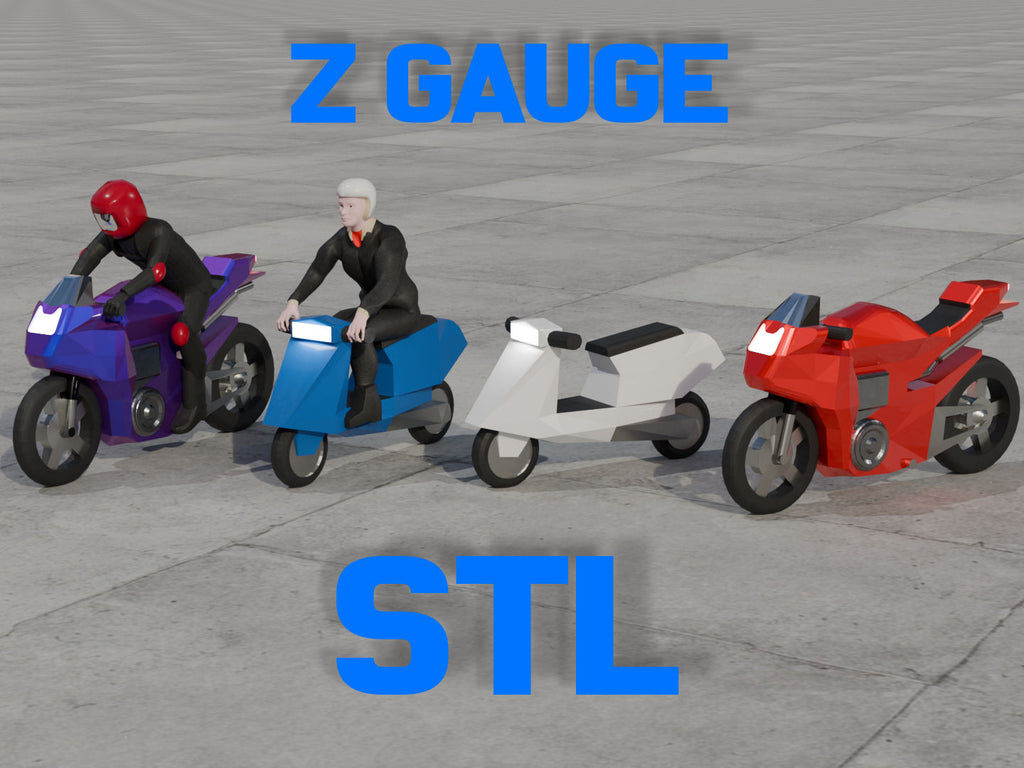 Z Gauge (1:220) Motorbikes STLs