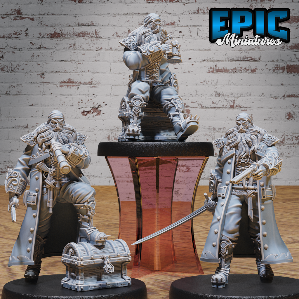 Pirate Captain Barbarossa #4814-#4816 by Epic Miniatures - Mysterious Ocean 28mm Scale