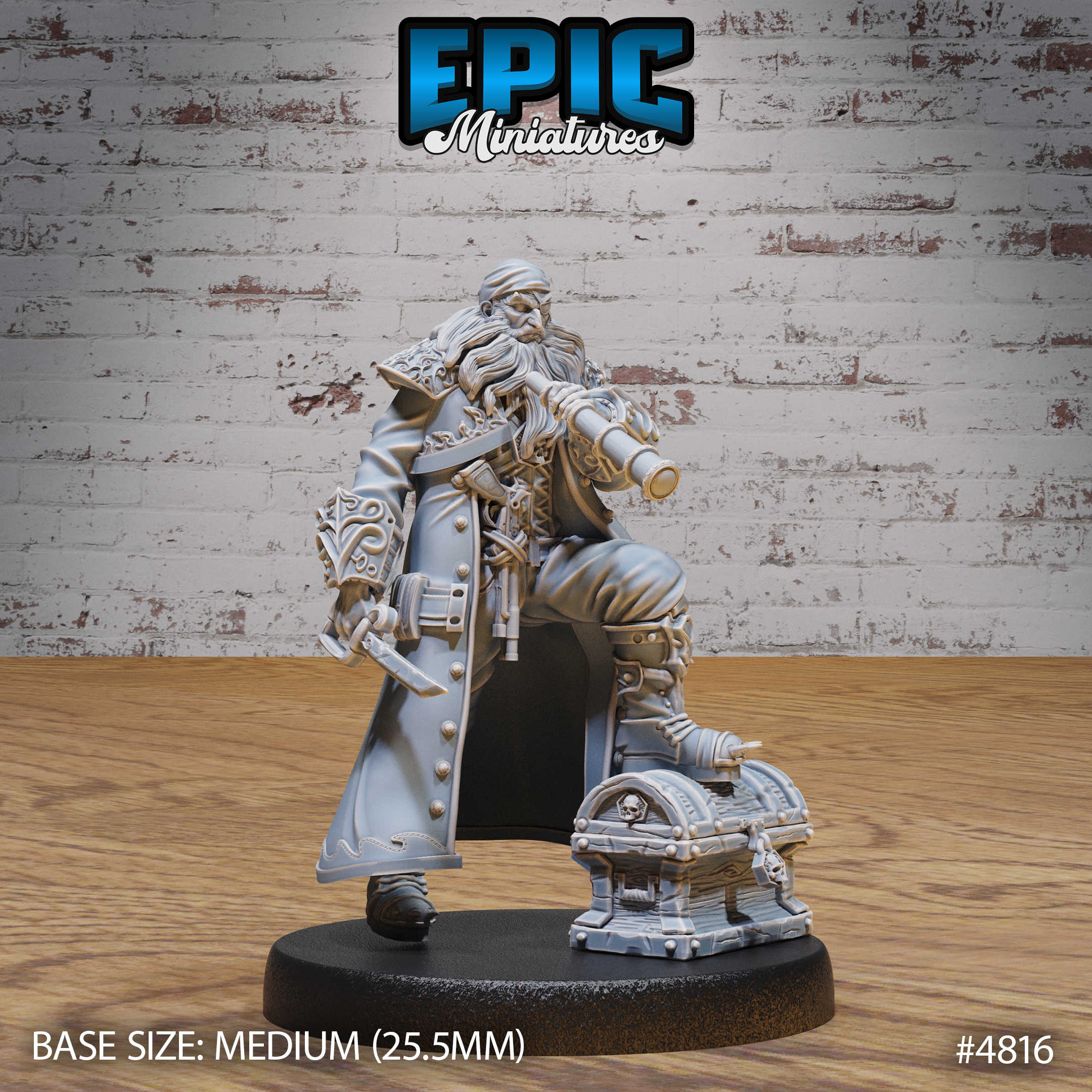 Pirate Captain Barbarossa #4814-#4816 by Epic Miniatures - Mysterious Ocean 28mm Scale