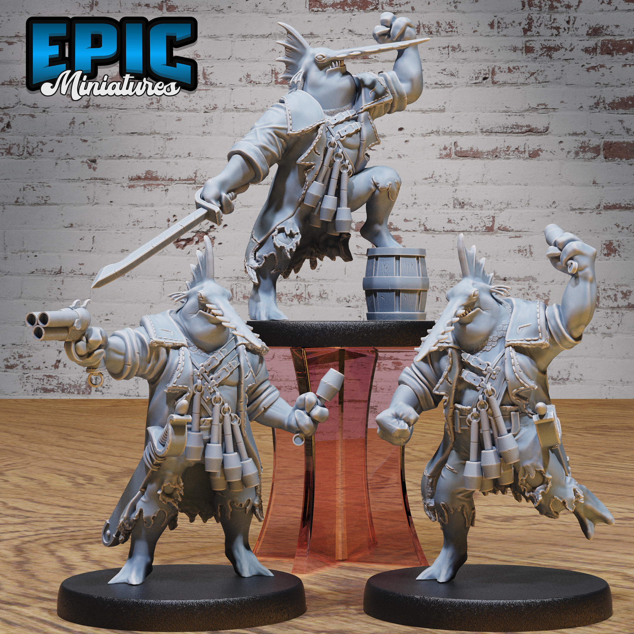 Sawhead Pirates by Epic Miniatures - Mysterious Ocean | DnD Tabletop Miniatures (28mm Scale)