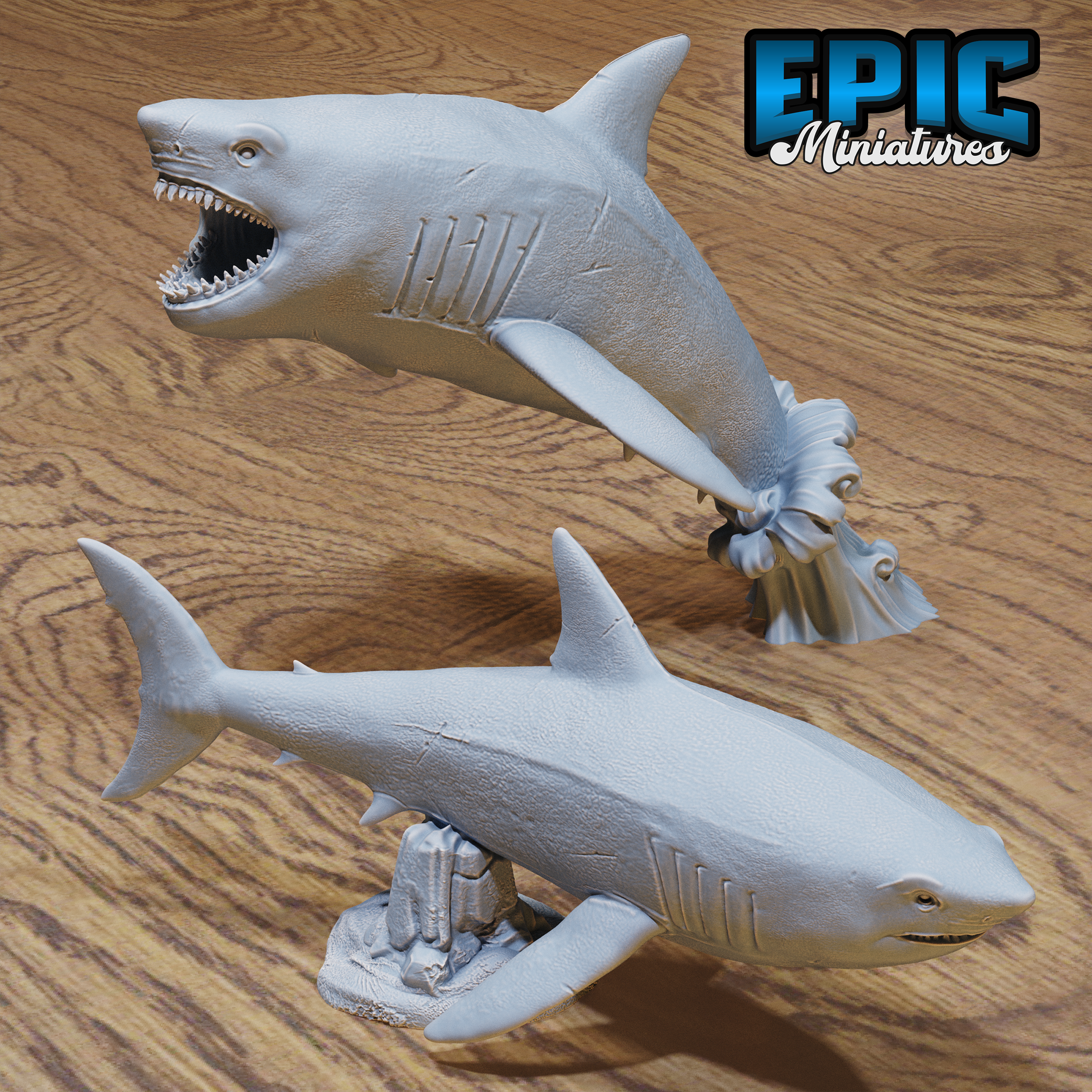 Great White Shark by Epic Miniatures - Mysterious Ocean - DnD Tabletop Miniatures (28mm Scale)