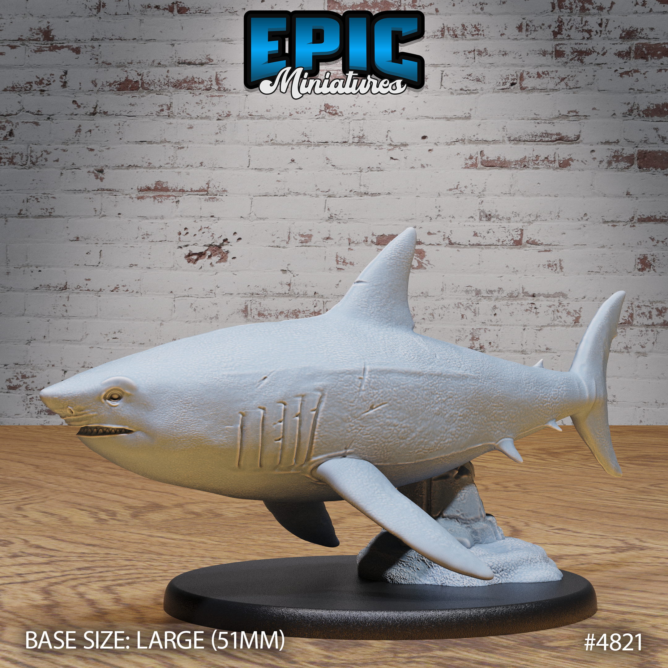 Great White Shark by Epic Miniatures - Mysterious Ocean - DnD Tabletop Miniatures (28mm Scale)