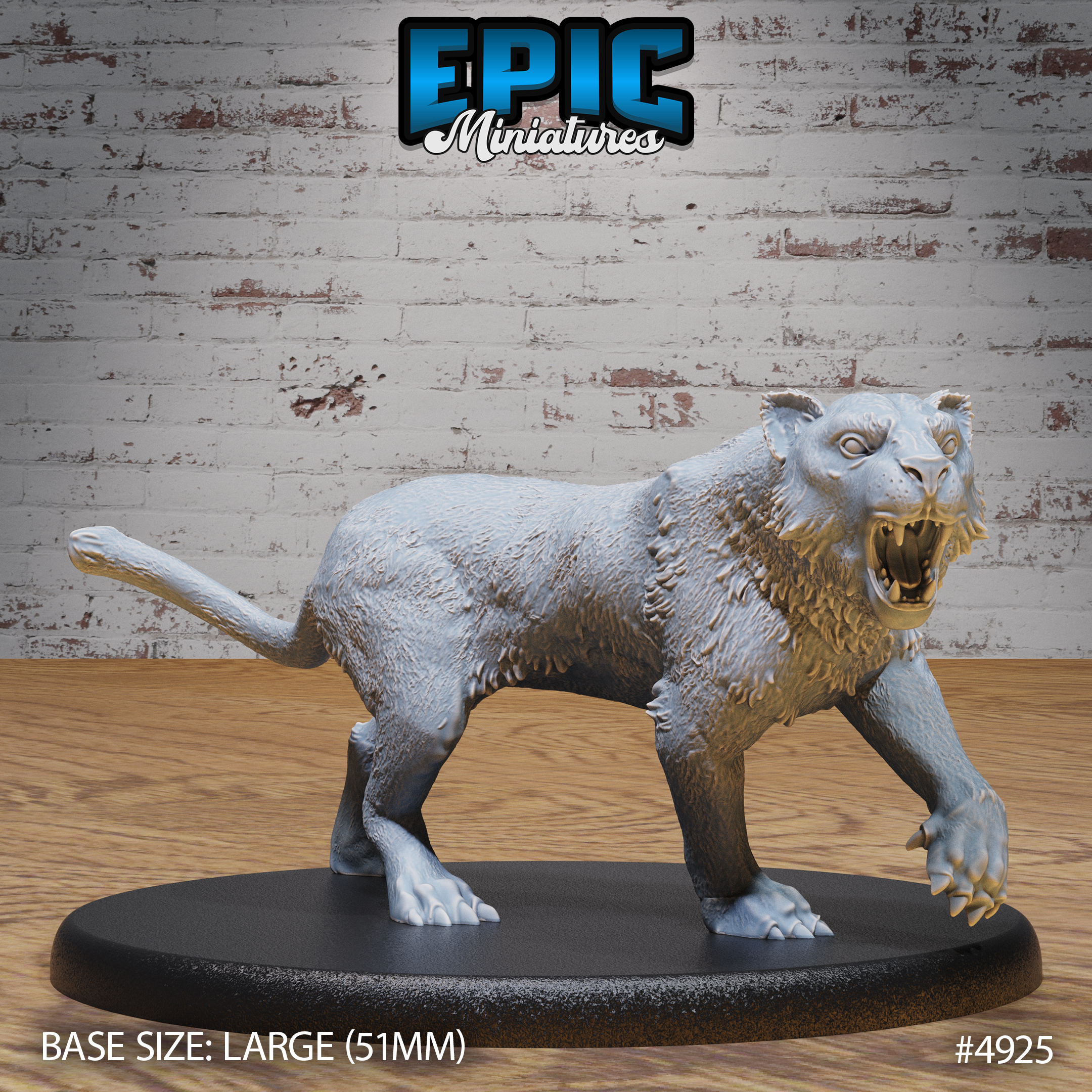 Tiger #4924-#4925 | Epic Miniatures | D&D Tabletop Miniature | Fierce Animal Companion or Beast Encounter