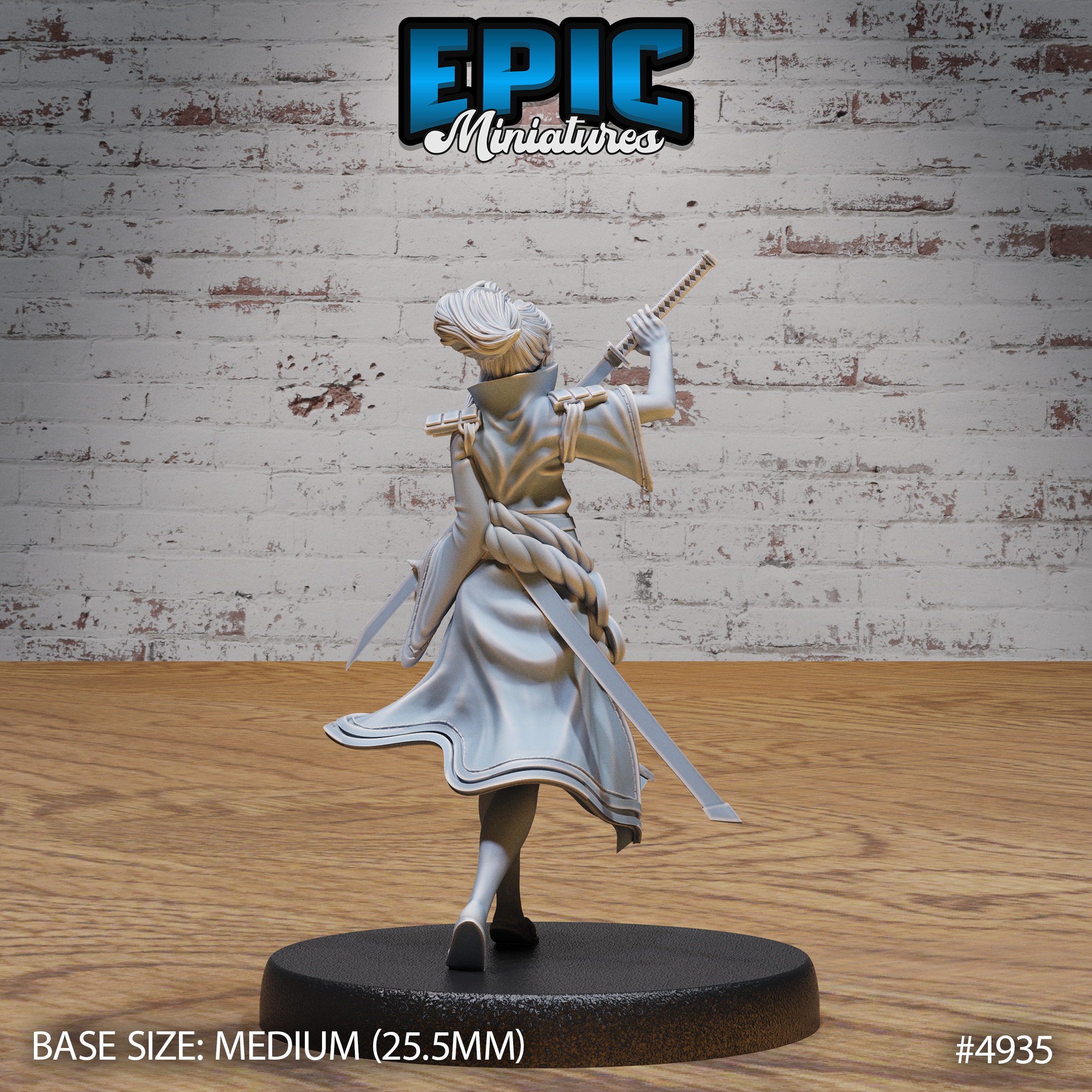 Samurai Woman by Epic Miniatures | D&D Tabletop Miniature | Elegant and Fierce Warrior for Fantasy Roleplaying