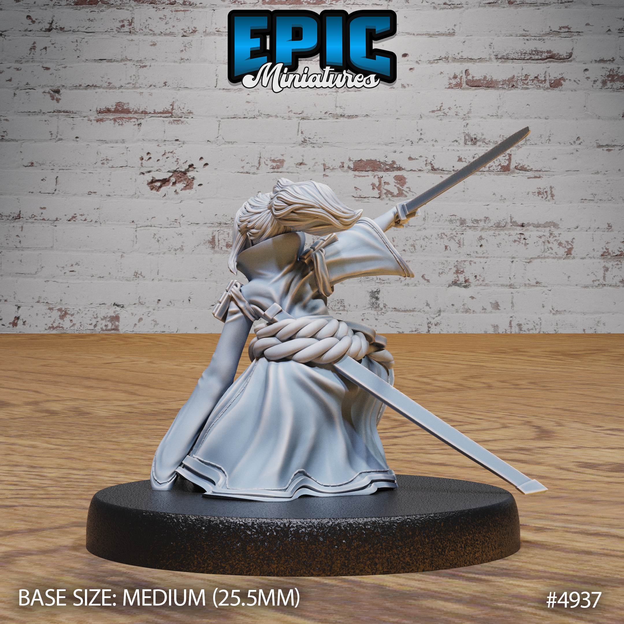 Samurai Woman by Epic Miniatures | D&D Tabletop Miniature | Elegant and Fierce Warrior for Fantasy Roleplaying