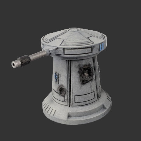 Sci-fi Anti-Speeder Damaged Turret