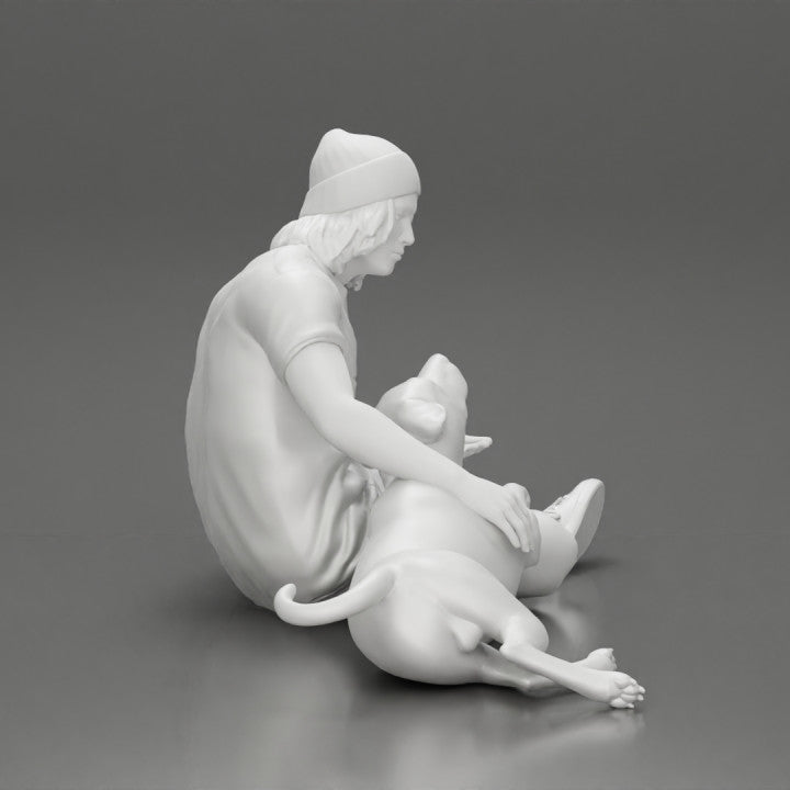 MM1228 Young Male sitting with Dog