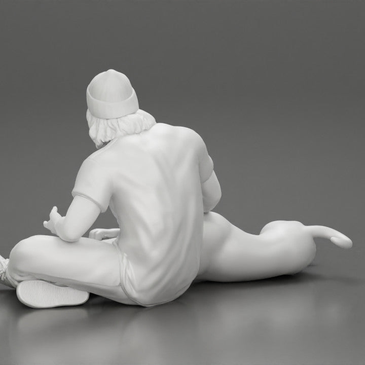 MM1228 Young Male sitting with Dog