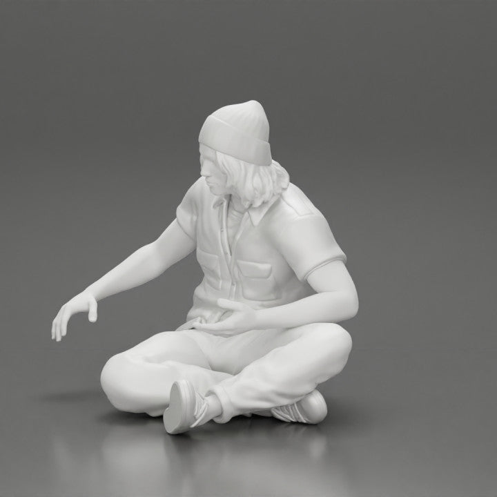 MM1228 Young Male sitting with Dog