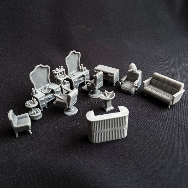 Hairdressing/Barber Shop Furniture for Model Railway or Diorama