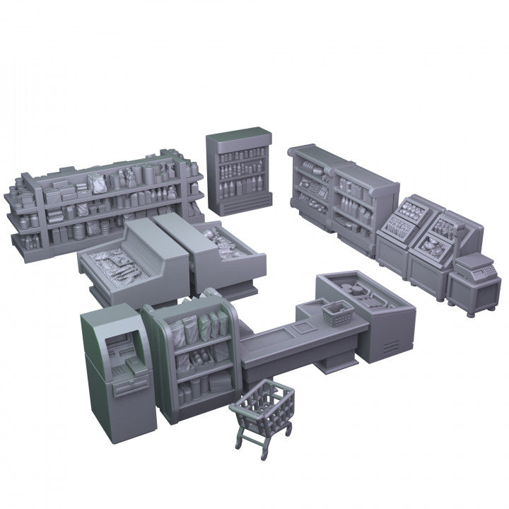 Grocery Shop Furniture for Model Railway or Diorama