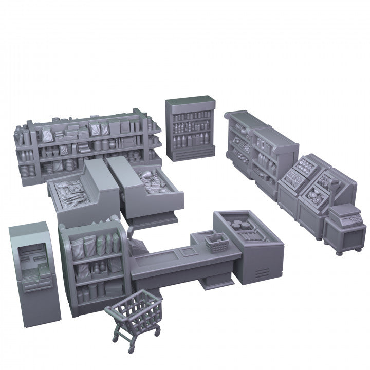 Grocery Shop Furniture for Model Railway or Diorama
