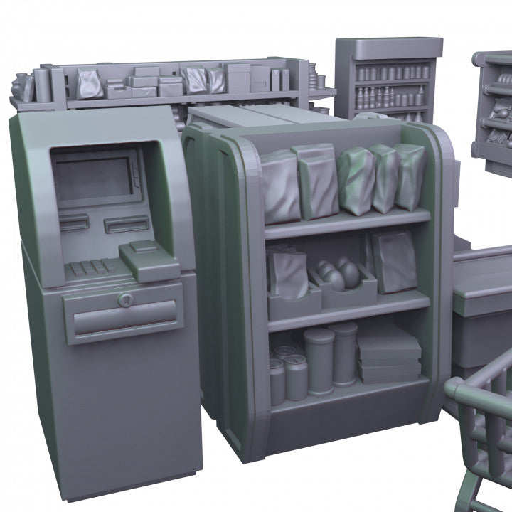 Grocery Shop Furniture for Model Railway or Diorama