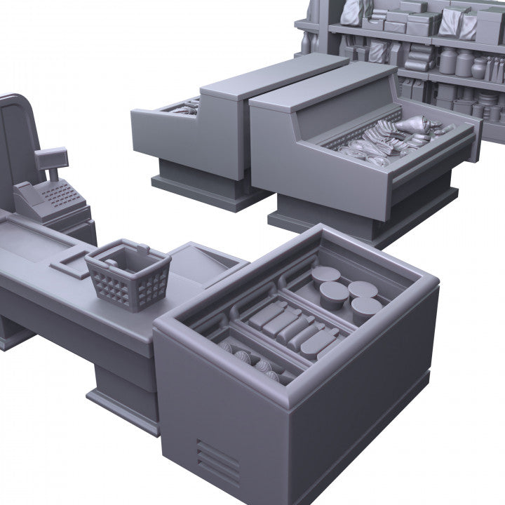 Grocery Shop Furniture for Model Railway or Diorama