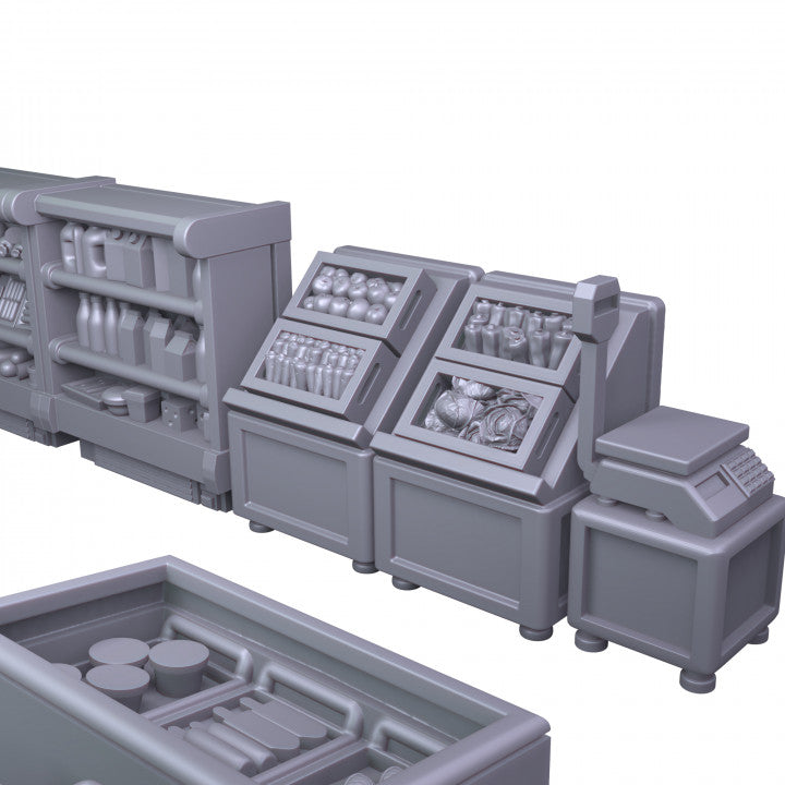 Grocery Shop Furniture for Model Railway or Diorama