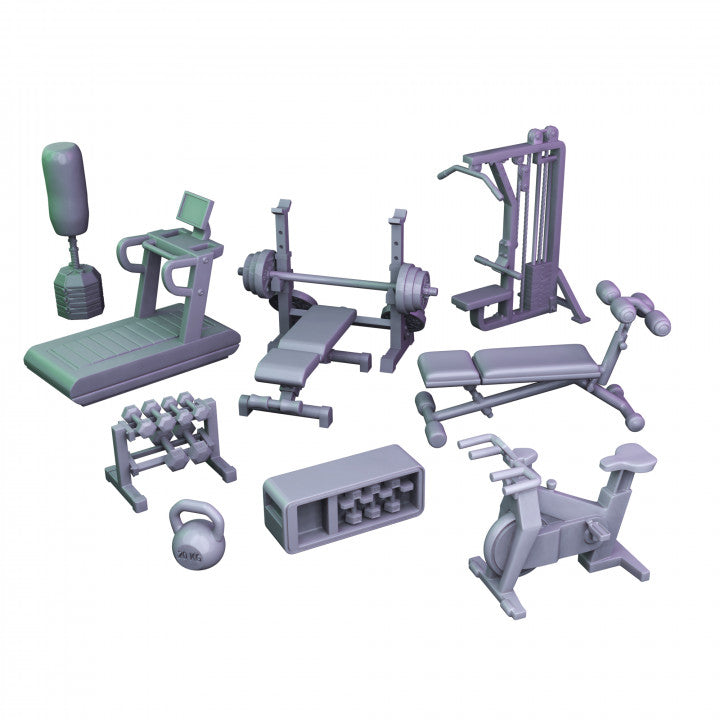 Modern Gym Furniture/Equipment for Model Railway or Diorama