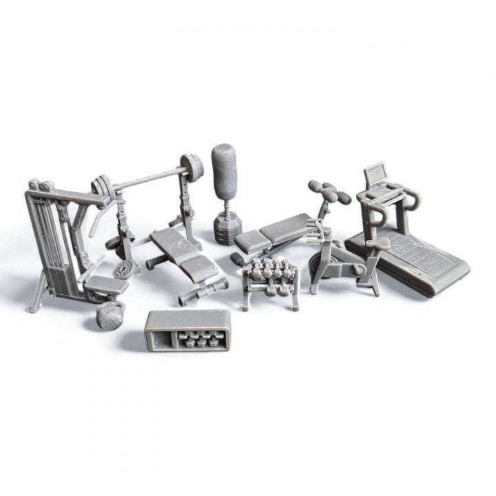 Modern Gym Furniture/Equipment for Model Railway or Diorama