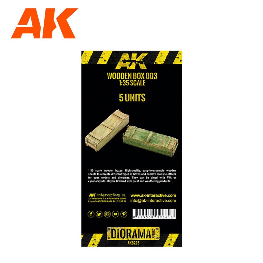 AK Interactive Laser Cut Wooden Box 003 1:35. (5 Units) AK8225