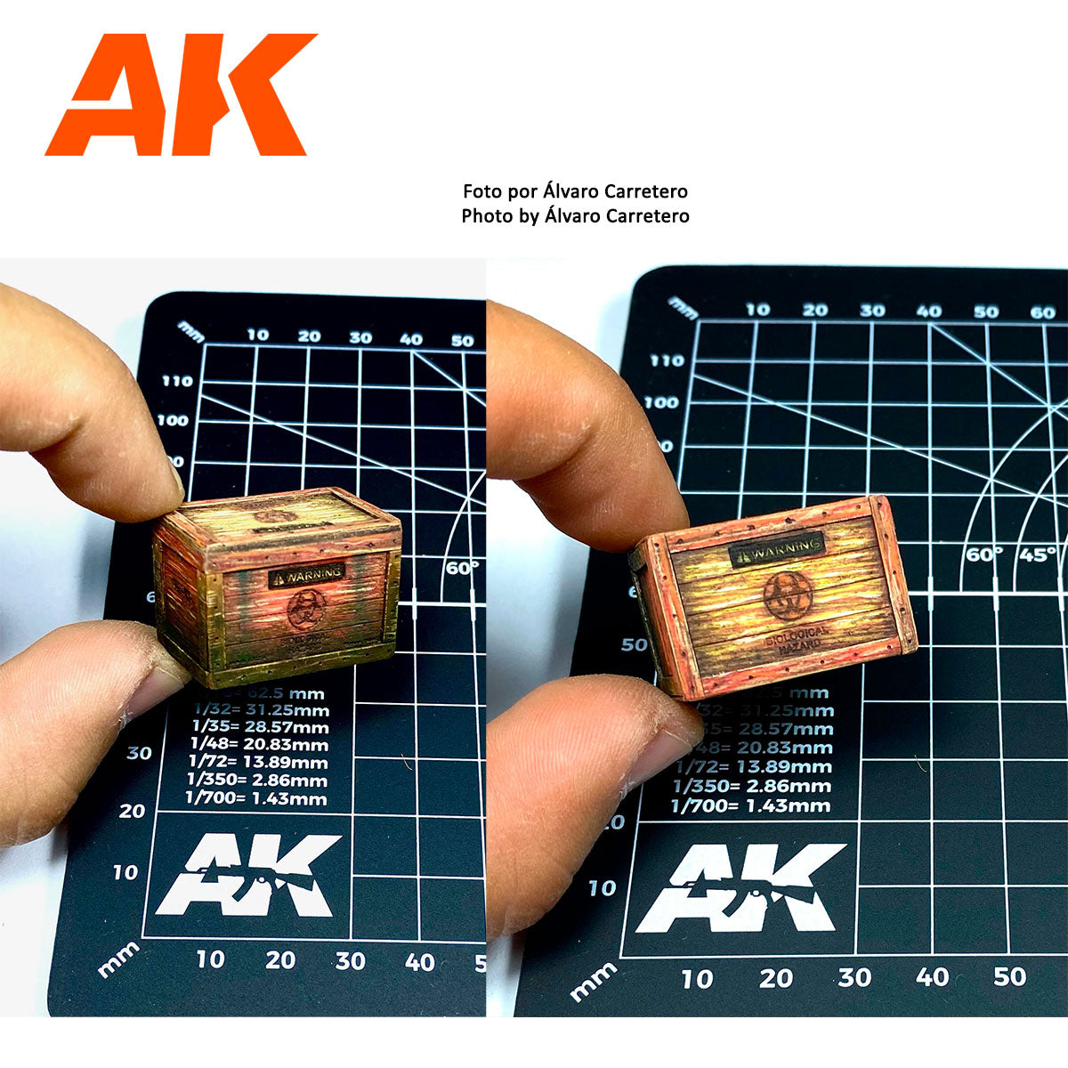 AK Interactive Wooden Box 004 BioHazard 1:35 Scale (3 Units)