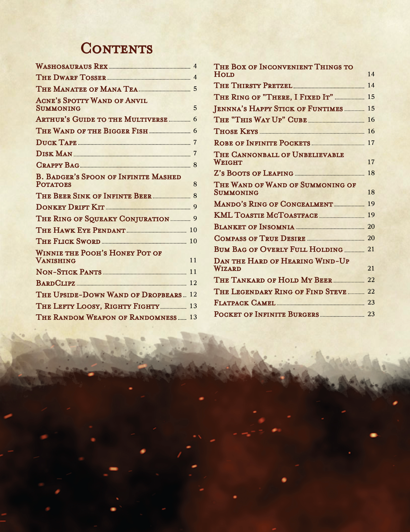 Catalogue of Chaos Ed. 3 - Magical Items with Unintended Consequences