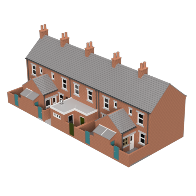 HC004B – 5x Terrace House with Shop Pack N Scale