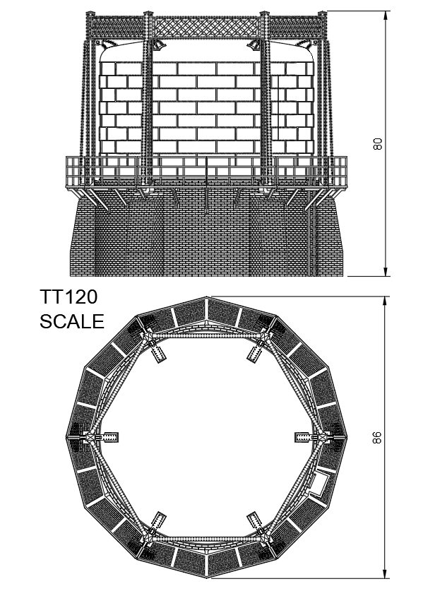 GM506B – Gas Works Gas Holder 3mm/TT120 Scale