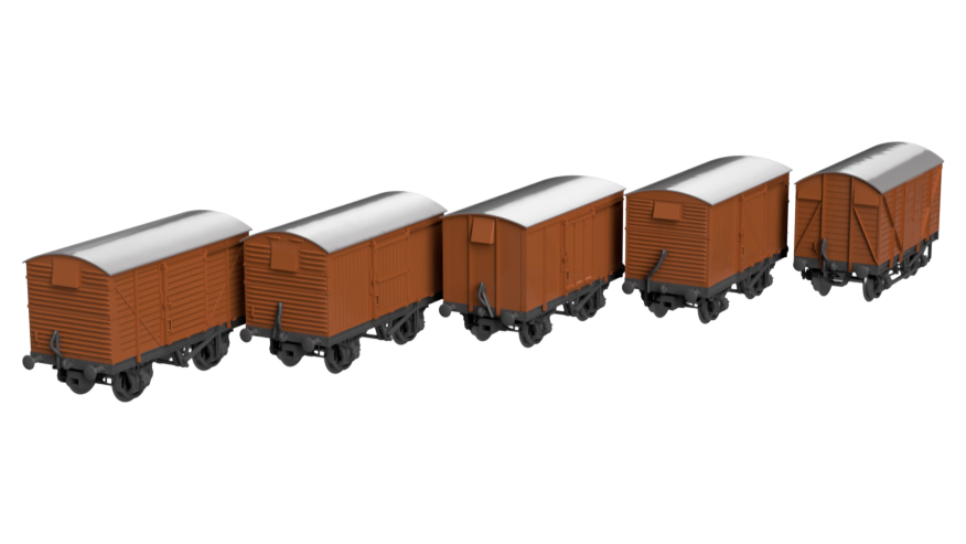 GPC605A – 5x BR 12 Ton Box Van Pack TT120/3mm Scale
