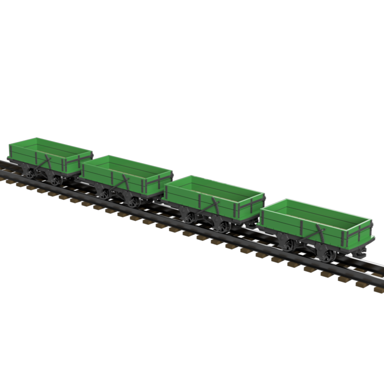 FP757F – GVT 2 Plank Drop Sided Wagon OO9 Gauge