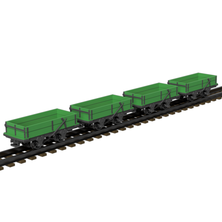 FP757F – GVT 2 Plank Drop Sided Wagon OO9 Gauge